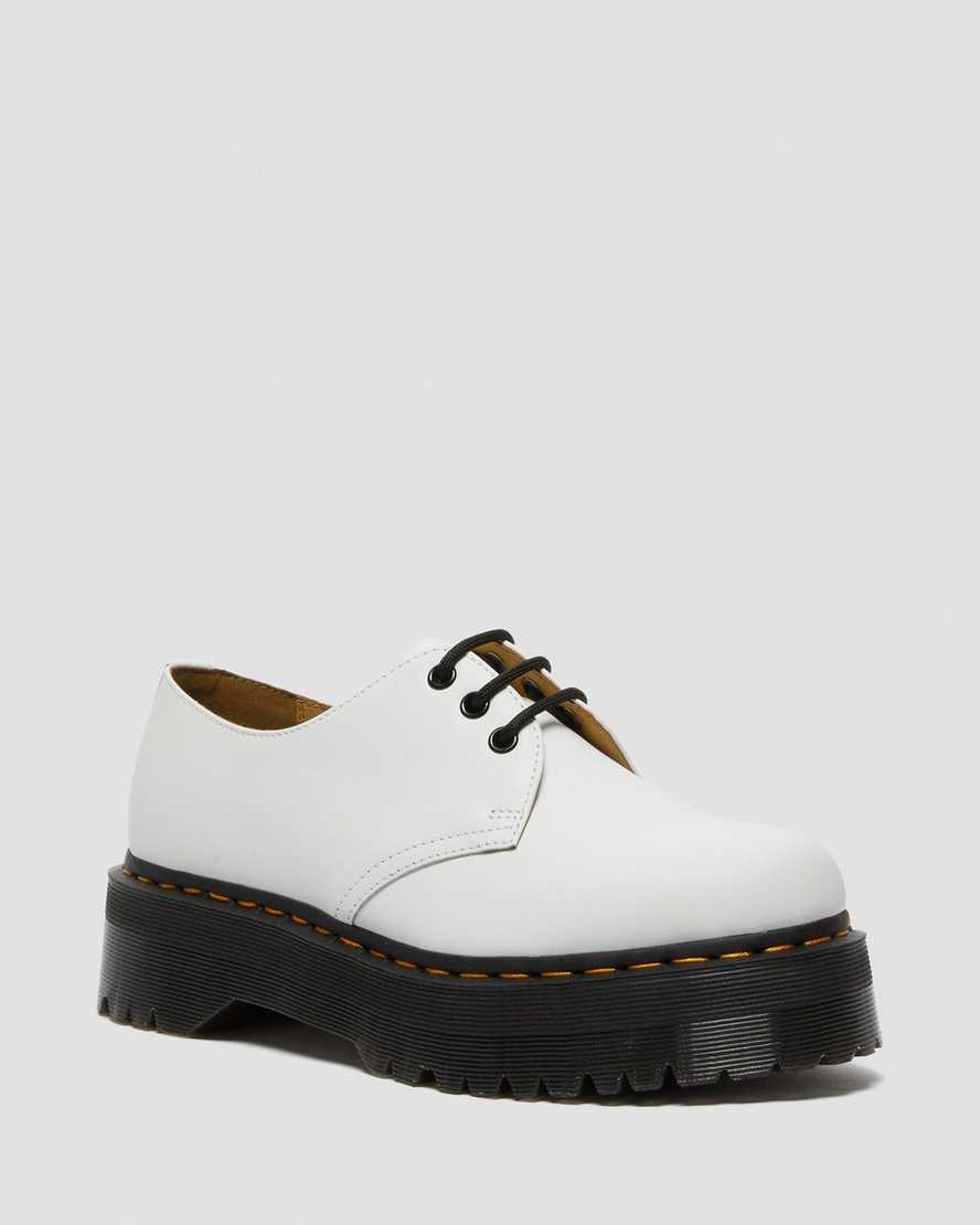 Dr. Martens 1461 Smooth Deri Erkek Dolgu Topuklu Ayakkabılar - Ayakkabı Beyaz |FDGUI6759|